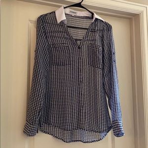 Long sleeve sheer button up Express blouse